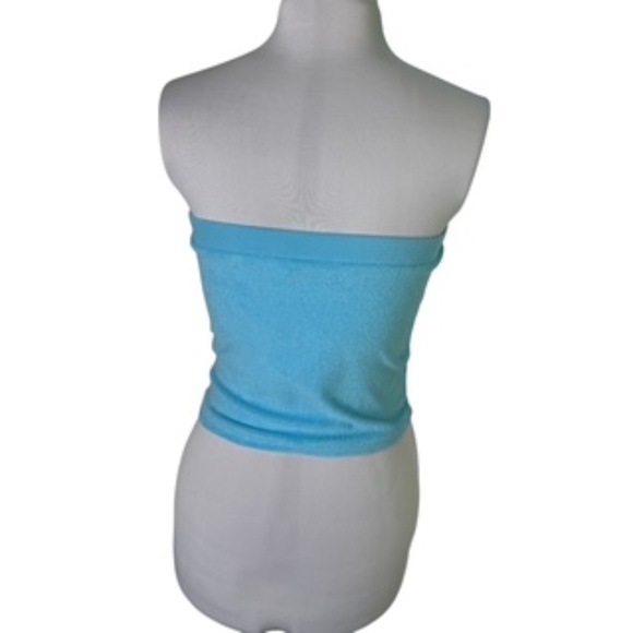 t Brand Turquoise Tube Top & Elastic Shorts Swimwear Coverup or Sleepwear Size L - Picture 4 of 6